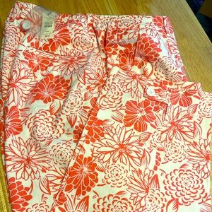 NWT Talbots “Perfect Skimmer” - Hot Pink and White Hibiscus 16w